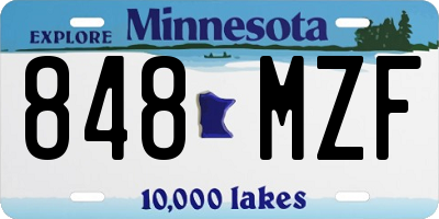 MN license plate 848MZF
