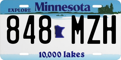 MN license plate 848MZH
