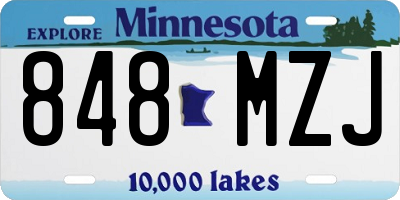 MN license plate 848MZJ