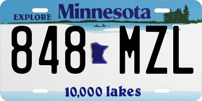 MN license plate 848MZL