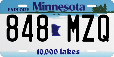 MN license plate 848MZQ