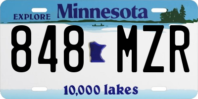 MN license plate 848MZR
