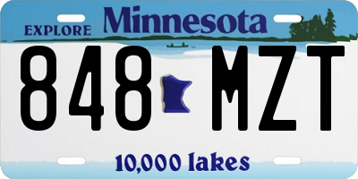 MN license plate 848MZT