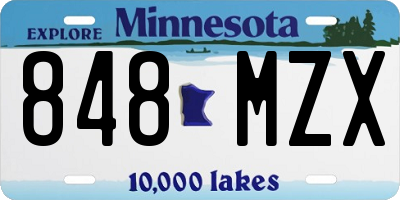 MN license plate 848MZX