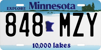 MN license plate 848MZY