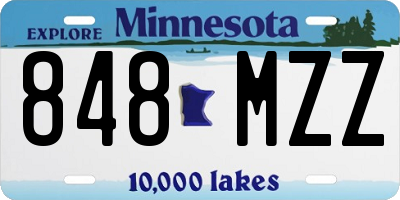 MN license plate 848MZZ