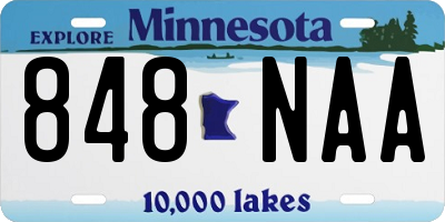 MN license plate 848NAA