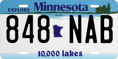 MN license plate 848NAB