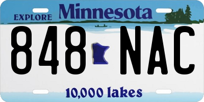 MN license plate 848NAC