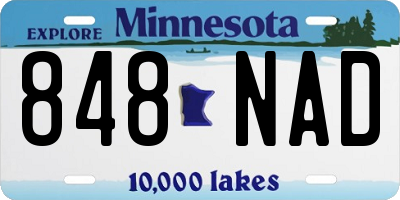 MN license plate 848NAD