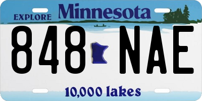 MN license plate 848NAE