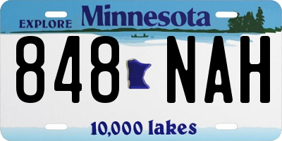 MN license plate 848NAH