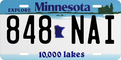 MN license plate 848NAI