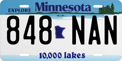 MN license plate 848NAN