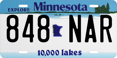 MN license plate 848NAR
