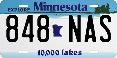 MN license plate 848NAS