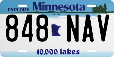 MN license plate 848NAV