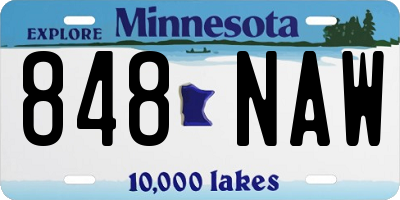 MN license plate 848NAW