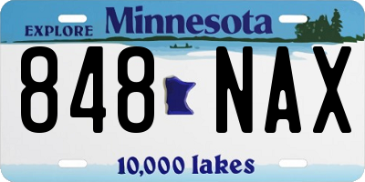 MN license plate 848NAX