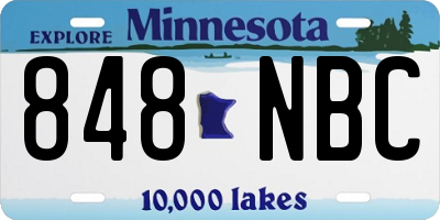 MN license plate 848NBC