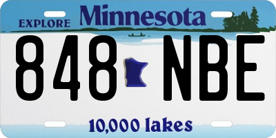 MN license plate 848NBE