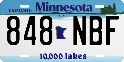 MN license plate 848NBF