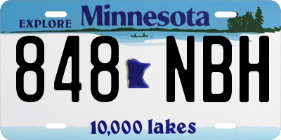 MN license plate 848NBH