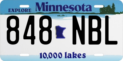 MN license plate 848NBL
