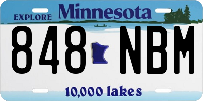 MN license plate 848NBM