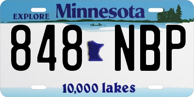 MN license plate 848NBP