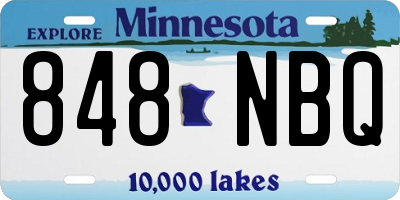 MN license plate 848NBQ