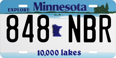 MN license plate 848NBR