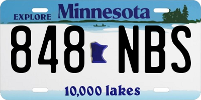 MN license plate 848NBS