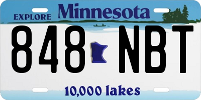 MN license plate 848NBT