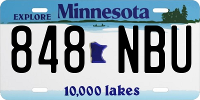 MN license plate 848NBU