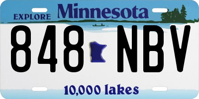 MN license plate 848NBV