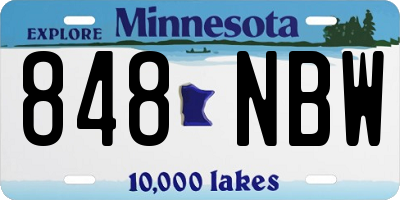 MN license plate 848NBW