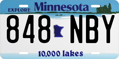 MN license plate 848NBY