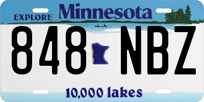 MN license plate 848NBZ