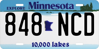 MN license plate 848NCD