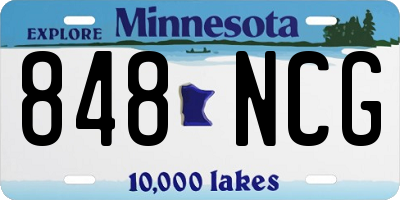 MN license plate 848NCG