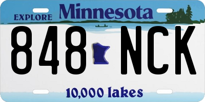MN license plate 848NCK