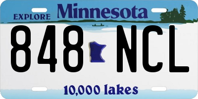 MN license plate 848NCL