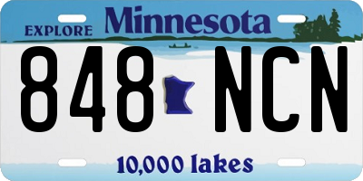 MN license plate 848NCN
