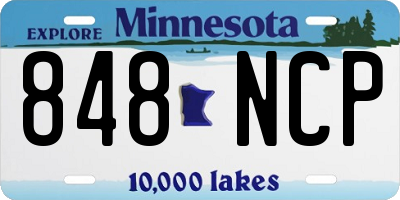 MN license plate 848NCP