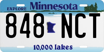 MN license plate 848NCT