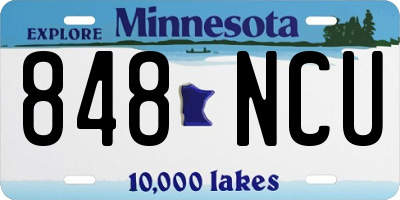 MN license plate 848NCU