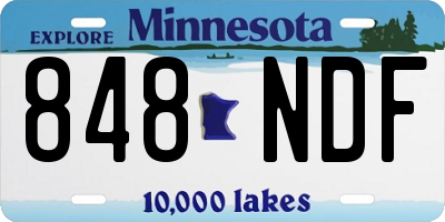 MN license plate 848NDF