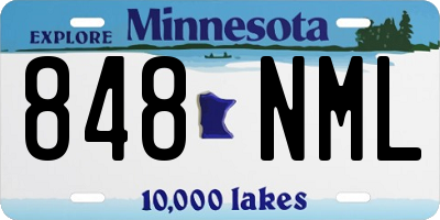MN license plate 848NML