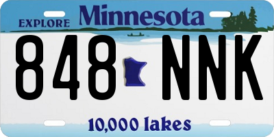 MN license plate 848NNK